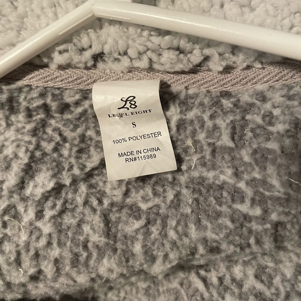 LEVEL EIGHT Fluffy Grey Quarter Zip Sweater - Picture 3 of 3